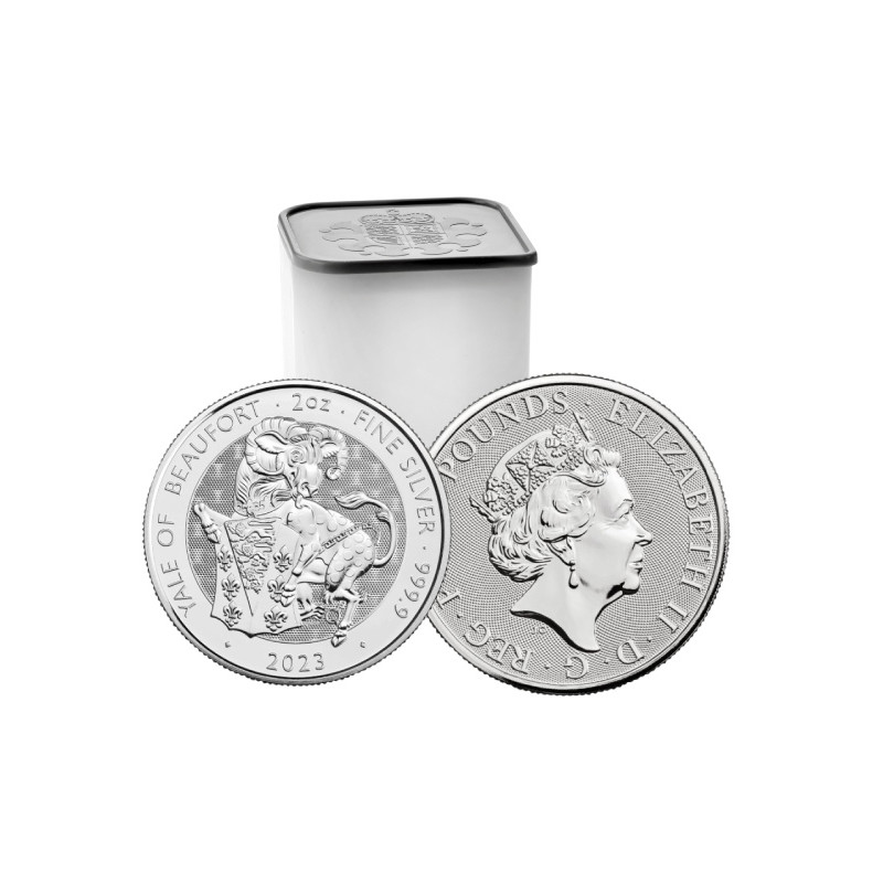 Tuba 10 x strieborná minca 2 Oz The Royal Tudor Beasts Yale of Beaufort 2023