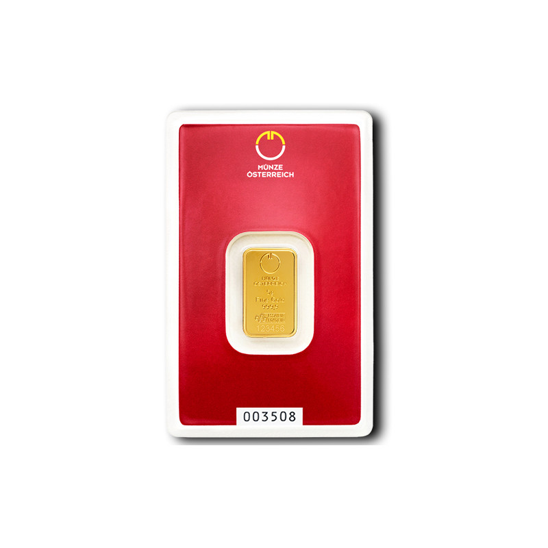 Zlatá tehlička 5 g Münze Österreich