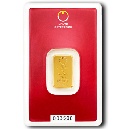 Zlatá tehlička 5 g Münze Österreich