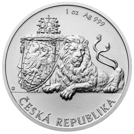 Strieborná minca 1 Oz Český lev 2017