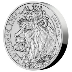 Strieborná minca 2 Oz Český lev 2021