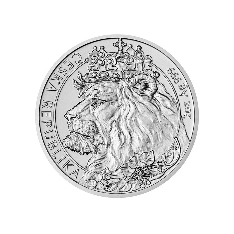 Strieborná minca 2 Oz Český lev 2021