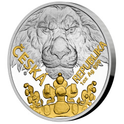 Strieborná minca 1 Oz Český Lev 2023 Pozlátené