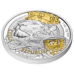 Strieborná minca 1 Oz Český lev 2025 Pozlátené