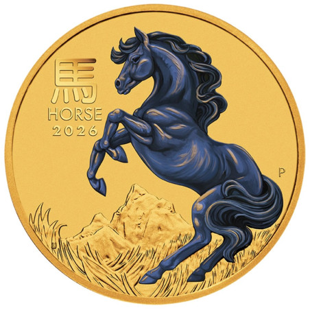 Zlatá minca 1/10 Oz Lunar Series III Year of the Horse 2026 Kolorovaná