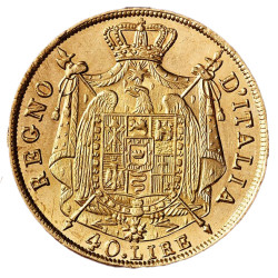 Zlatá minca 40 Lira Taliansko Napoleon I 1814