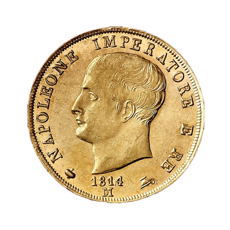 Zlatá minca 40 Lira Taliansko Napoleon I 1814