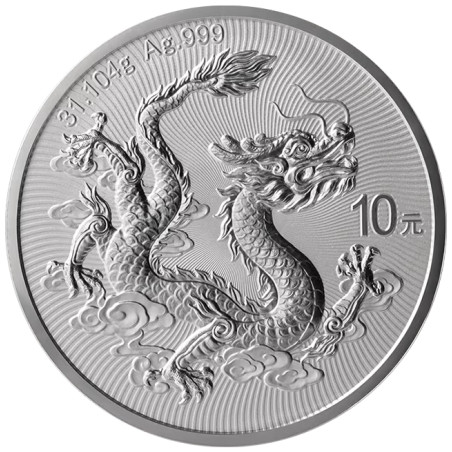 Strieborná minca 1 Oz China Dragon 2025