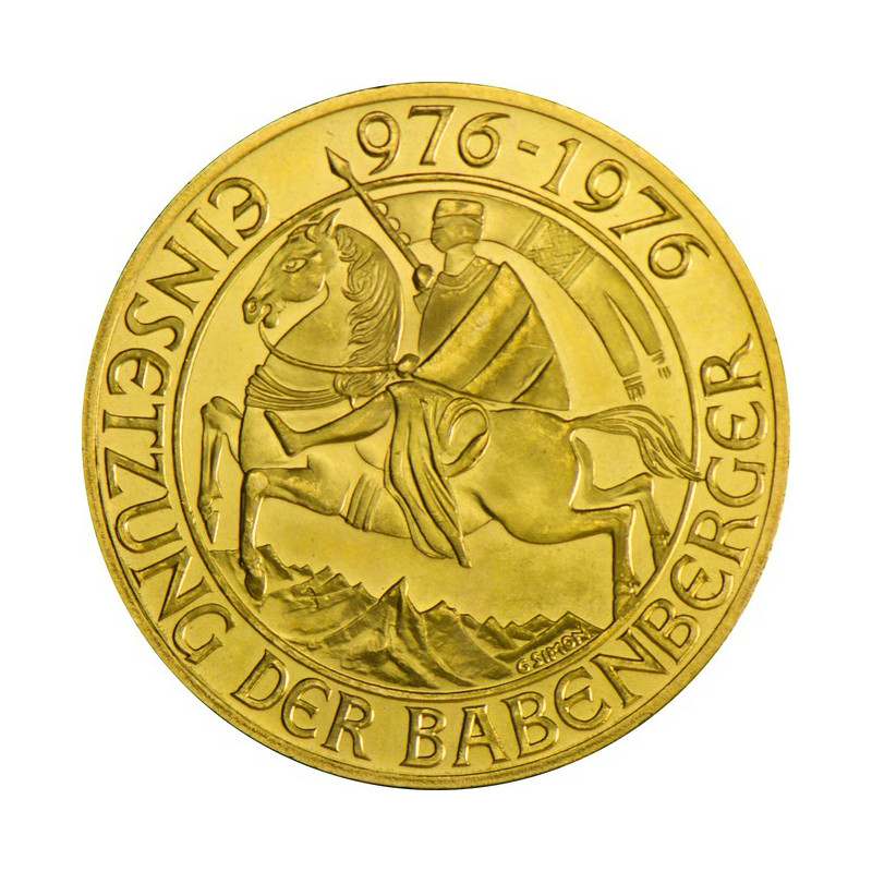 Zlatá minca 1000 Schilling Rakúsko Babenberger 1976