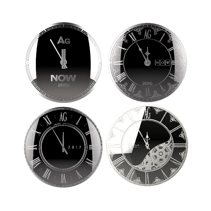 Súprava strieborných mincí 11 x 1 Oz Chronos 2015-2025