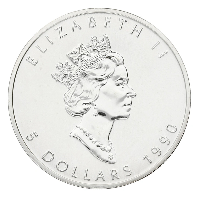 Strieborná minca Maple Leaf 1990