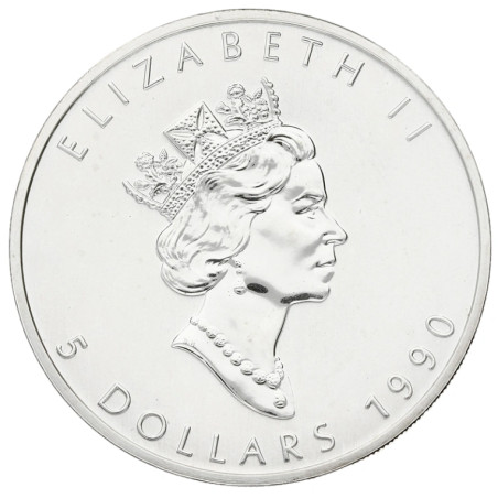 Strieborná minca Maple Leaf 1990