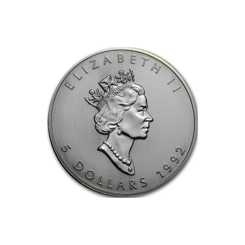Strieborná minca Maple Leaf 1992