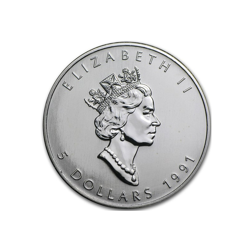 Strieborná minca Maple Leaf 1991