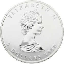 Strieborná minca Maple Leaf 1988