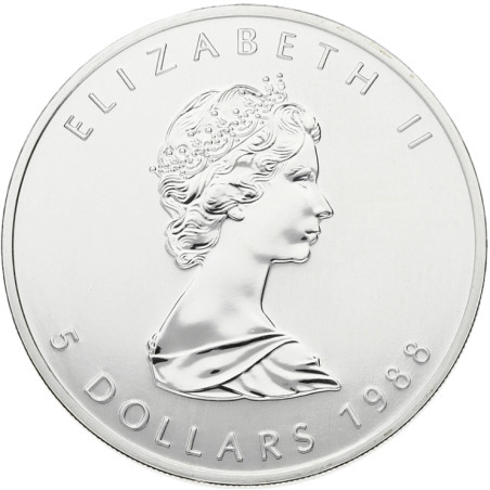 Strieborná minca Maple Leaf 1988
