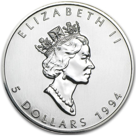 Strieborná minca Maple Leaf 1994