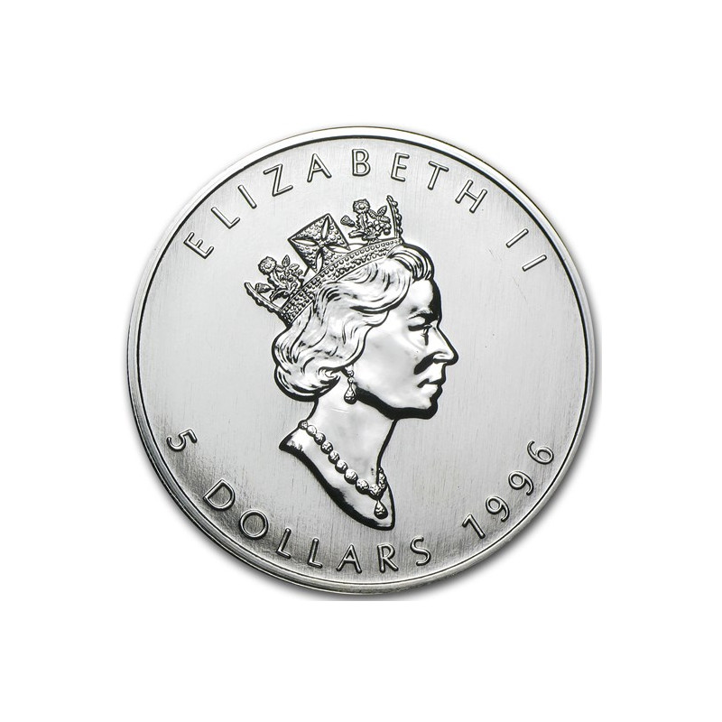 Strieborná minca Maple Leaf 1996