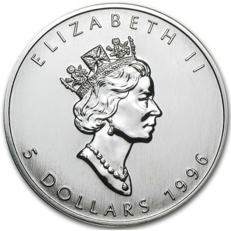 Strieborná minca Maple Leaf 1996