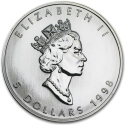 Strieborná minca Maple Leaf...