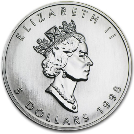 Strieborná minca Maple Leaf 1998