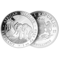 Strieborná minca 1 Oz African Wildlife Elephant 2017