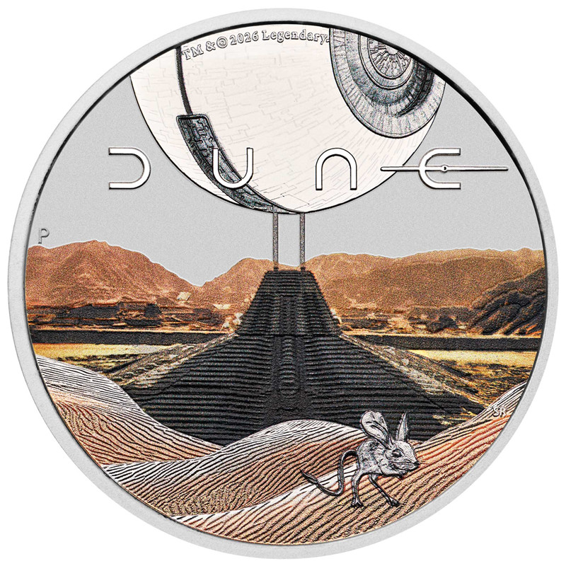 Strieborná minca 1 Oz DUNE Arrakis 2026 Kolorovaná