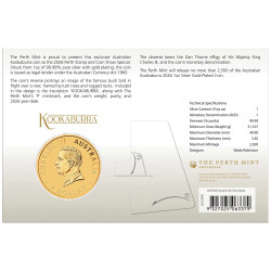 Strieborná minca 1 Oz Kookaburra 2026 Pozlátená (v karte)