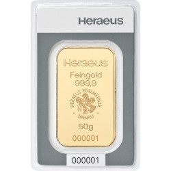 Zlatá tehlička 50 g Heraeus