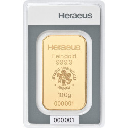 Zlatá tehlička 100 g Heraeus