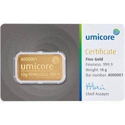 Zlatá tehlička 10 g Umicore