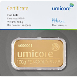 Zlatý zliatok 100 g Umicore