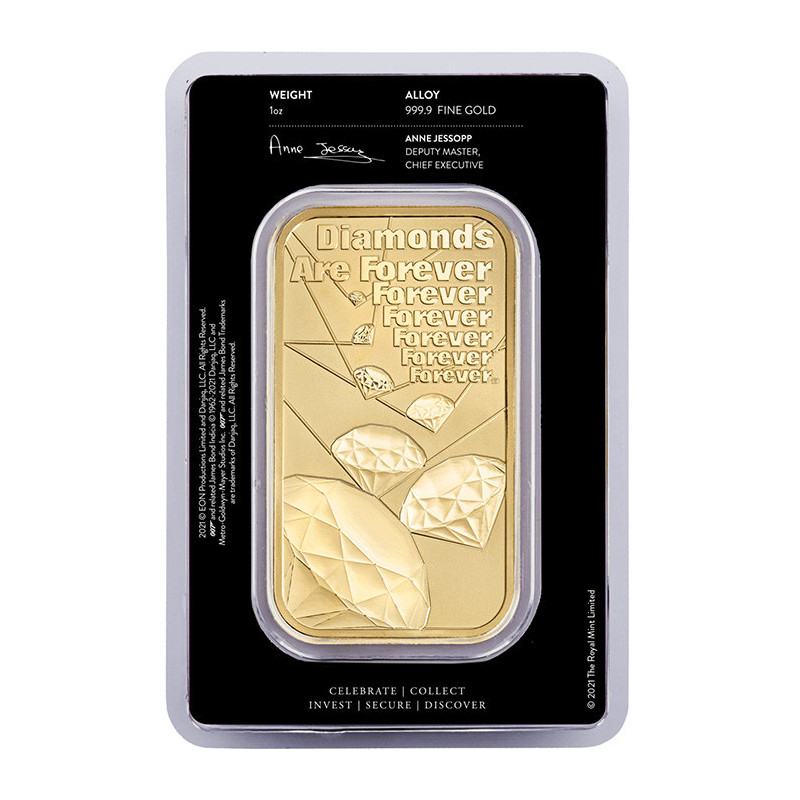 Zlatý zliatok 1 Oz James Bond 007 Diamonds are forever