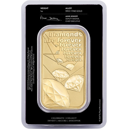 Zlatý zliatok 1 Oz James Bond 007 Diamonds are forever