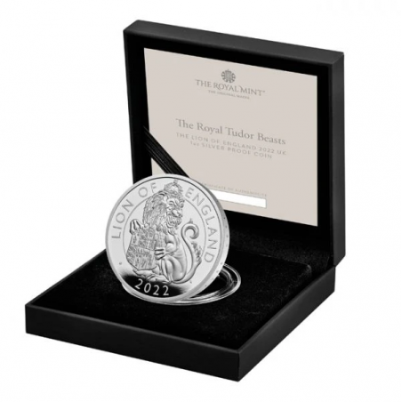 Strieborná minca 1 Oz The Tudor Beasts Lion of England 2022 Proof