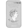 Strieborná minca v tvare zliatku 1 Oz Rectangular Dragon 2022