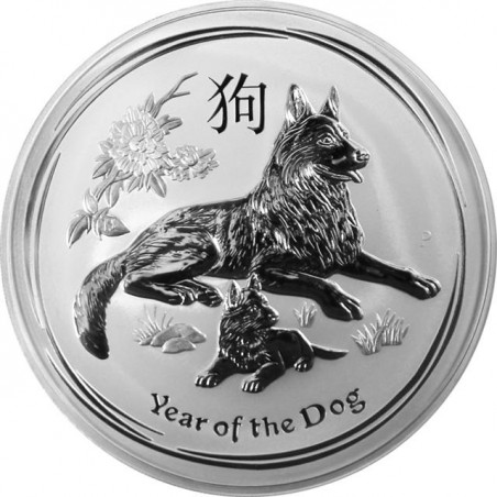 Strieborná minca 1 Kg Lunar Series II Year of the Dog 2018