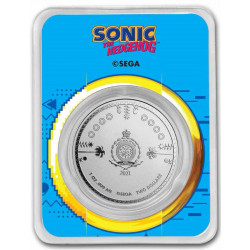 Strieborná minca 1 Oz Sonic the Hedgehog 30. výročie s plastovým obalom