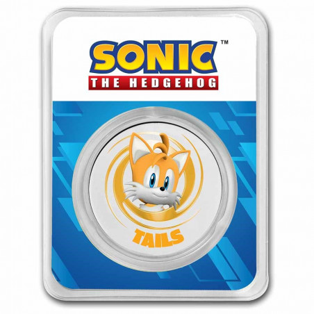 Strieborná minca 1 Oz Sonic the Hedgehog Tails Kolorované