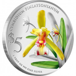 Strieborná minca 2 x 1 Oz Orchidey Singapuru 2011