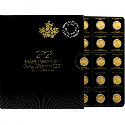 Zlatá minca 25 x 1 g Maple...