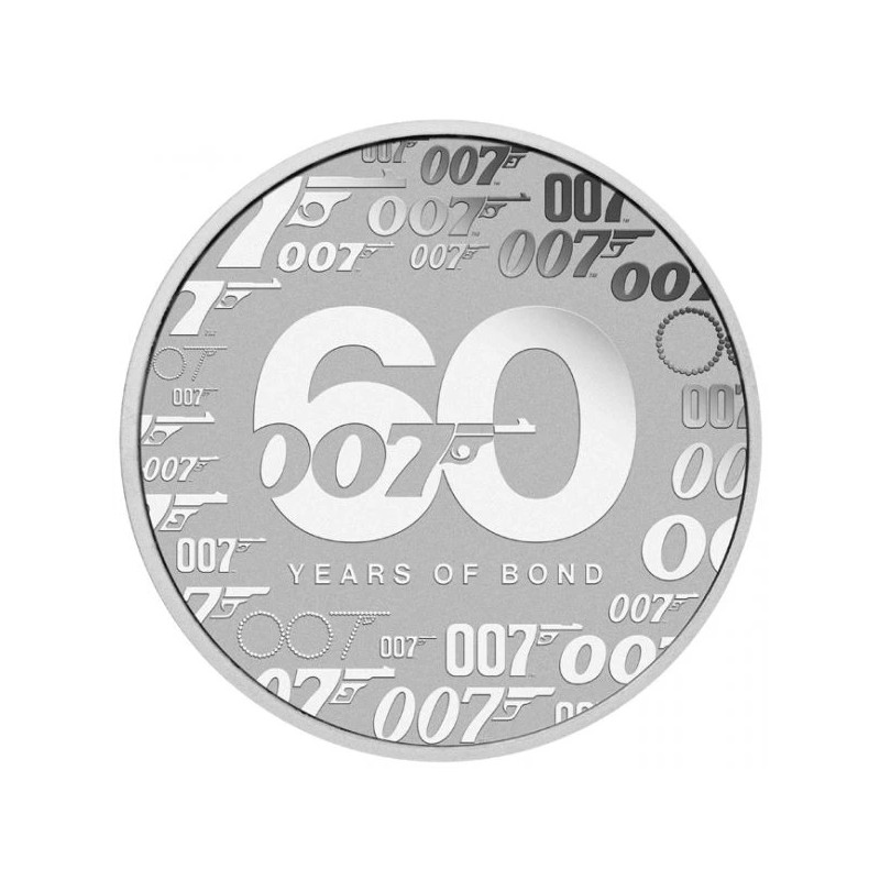 Strieborná minca 1 Oz James Bond 007 - 60 Year of Bond 2022