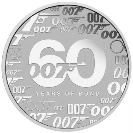 Strieborná minca 1 Oz James Bond 007 - 60 Year of Bond 2022