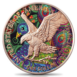 Strieborná minca 1 Oz American Eagle Spirit Animal Series The Peacock 2021