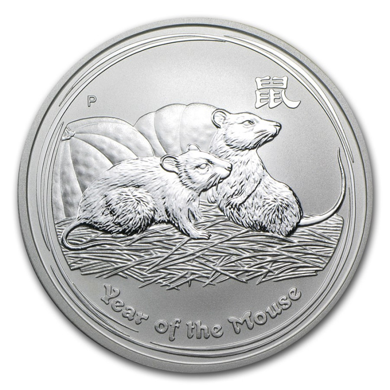 Strieborná minca 1 Oz Lunar Series II Year of the Mouse 2008