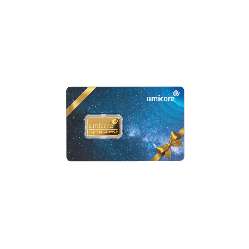 Zlatá tehlička 2,5 g Umicore gift card