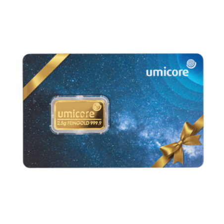 Zlatá tehlička 2,5 g Umicore gift card