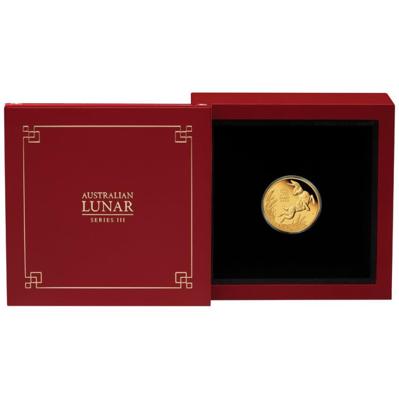Zlatá minca 1/10 Oz Lunar Series III Rok Rabbit 2023 Proof