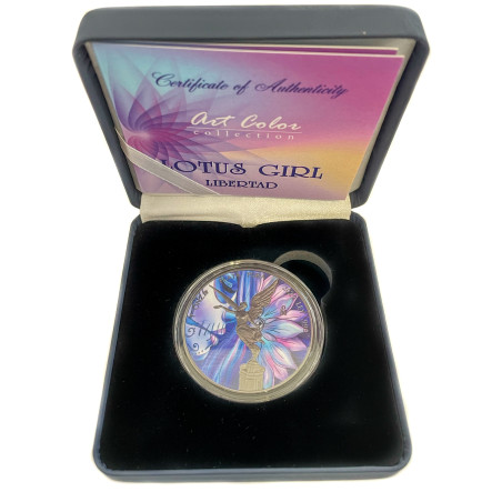 Strieborná minca 1 Oz Libertad Lotus Girl 2022 Kolorované