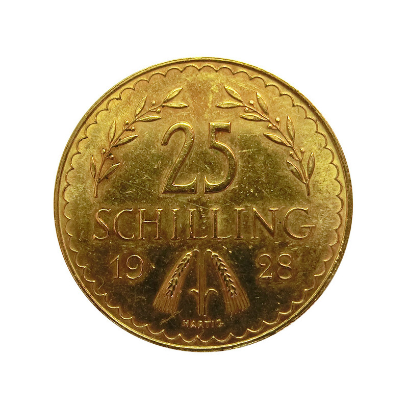 Zlatá minca 5,88 g 25 Schilling 1926-1938